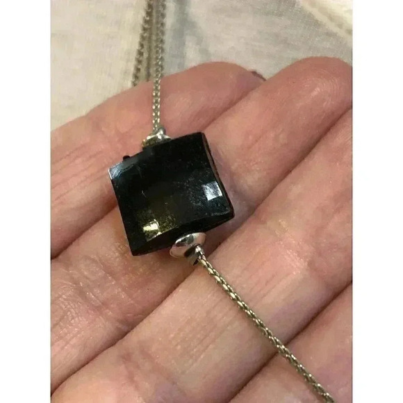 Multistrand Black White Clear Beaded Faceted Bead Necklace with Extender - Picture 11 of 16